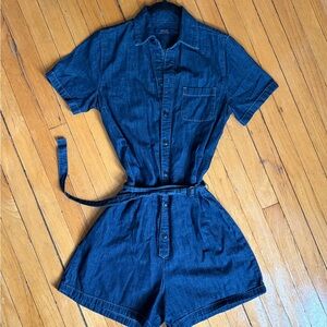 RALPH LAUREN Dark Denim Romper